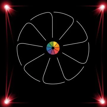 Template for Infographics Circle Lines 9 Positions dark background Stock Illustration