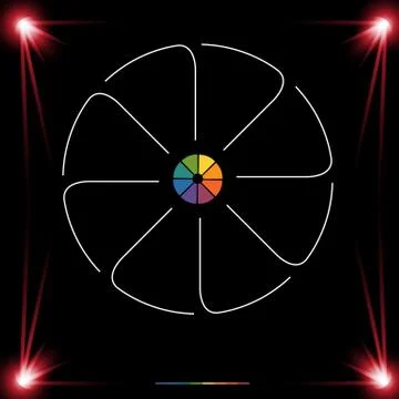 Template for Infographics Circle Lines eight Positions dark background Stock Illustration
