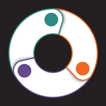 Template for infographics, colorfull pie chart from lines for 3 positions Stock Illustration