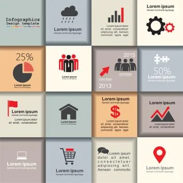 Template for interface or infographic. Vector Illustrazione stock