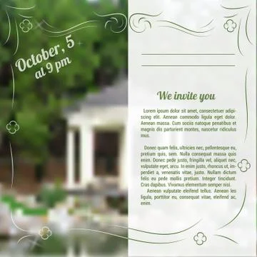 Template of invitation to celebration Stock Illustration