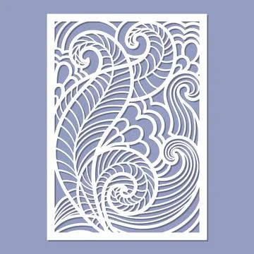 Template for laser cutting of any materials. Abstract leaves. Vector Stock Illustration
