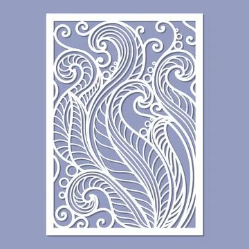 Template for laser cutting of any materials. Abstract leaves. Vector Stock Illustration