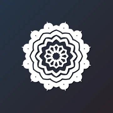 Template laser cutting mandala from paper, plywood, iron CNC silhouette ornam Stock Illustration