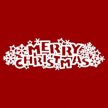 Template for laser cutting. Merry Christmas. Vector Stock Illustration