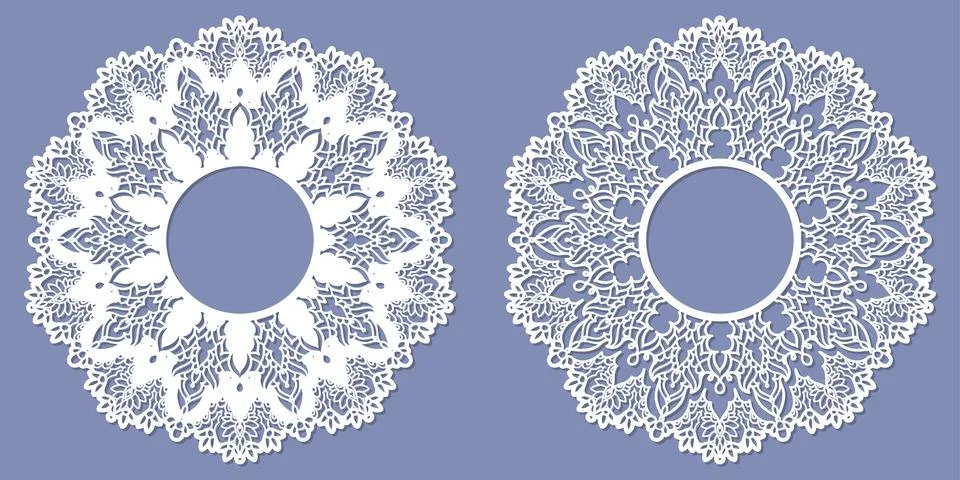 Template for laser cutting. Round frame. Vector Stock Illustration