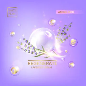 Template of lavender creame label. Stock Illustration