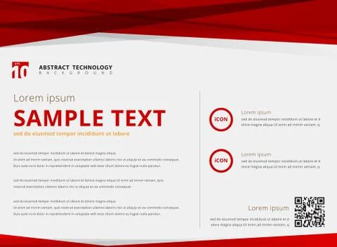 Template layout abstract technology triangles red color overlay header and fo Stock Illustration
