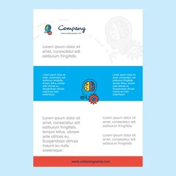Template layout for Artificial intelligence comany profile ,annual report, pr Illustrazione stock