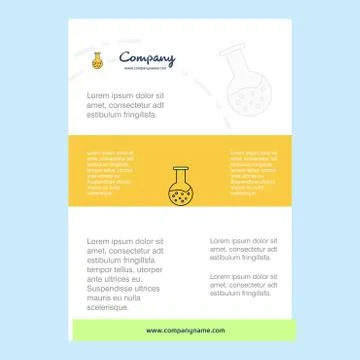 Template layout for Beaker comany profile ,annual report, presentations, leaf Illustrazione stock