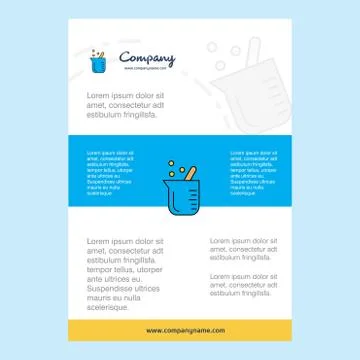 Template layout for Beaker  comany profile ,annual report, presentations, lea Illustrazione stock