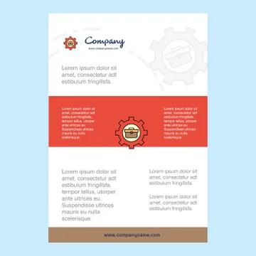 Template layout for Breifcase setting  comany profile ,annual report, present Illustrazione stock