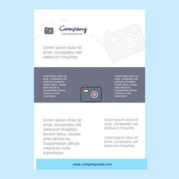 Template layout for Camera comany profile ,annual report, presentations, leaf Illustrazione stock