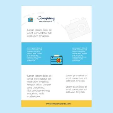Template layout for Camera  comany profile ,annual report, presentations, lea Illustrazione stock
