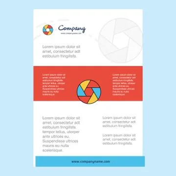 Template layout for Camera shutter comany profile ,annual report, presentatio Illustrazione stock