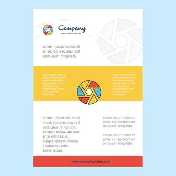 Template layout for Camera shutter comany profile ,annual report, presentatio Illustrazione stock