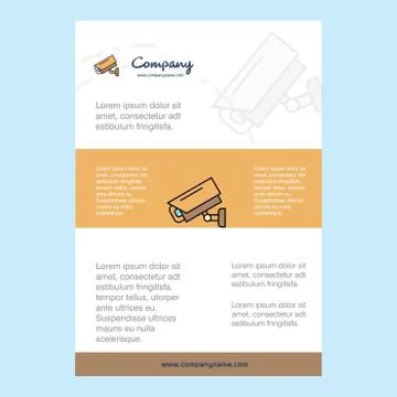 Template layout for CCTV camera comany profile ,annual report, presentations, Illustrazione stock
