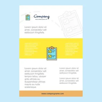 Template layout for Check list comany profile ,annual report, presentations,  Stockillustratie