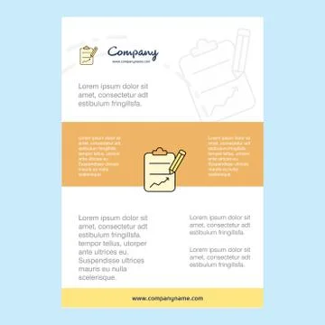 Template layout for clipboard comany profile ,annual report, presentations, l Illustrazione stock