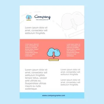 Template layout for Cloud downloading  comany profile ,annual report, present Stock Illustration