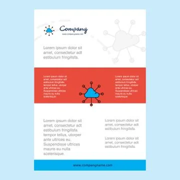 Template layout for Cloud network  comany profile ,annual report, presentatio Stockillustratie