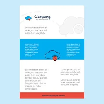 Template layout for Cloud not working comany profile ,annual report, presenta Illustrazione stock
