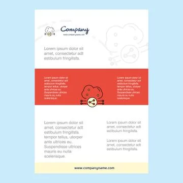 Template layout for Cloud sharing  comany profile ,annual report, presentatio Stock Illustration