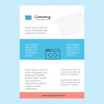 Template layout for Code comany profile ,annual report, presentations, leafle 스톡 일러스트