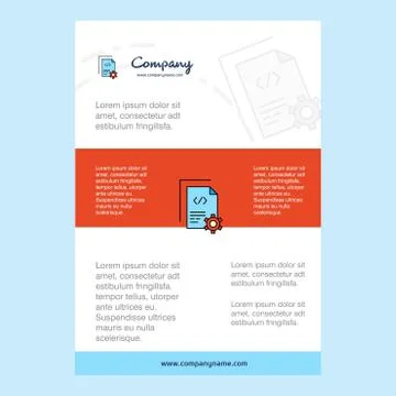 Template layout for Coding  comany profile ,annual report, presentations, lea Stock Illustration