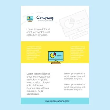 Template layout for Computer presentation comany profile ,annual report, pres Illustrazione stock
