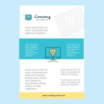 Template layout for Computer protected  comany profile ,annual report, presen Stock Illustration