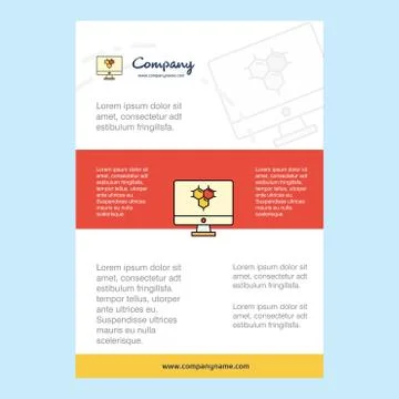 Template layout for Computer screen  comany profile ,annual report, presentat Stock Illustration