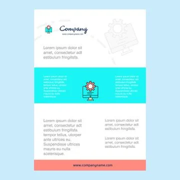 Template layout for Computer setting  comany profile ,annual report, presenta Stock Illustration