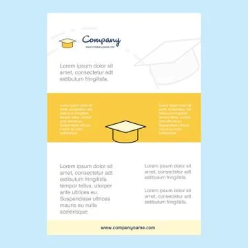 Template layout for Convocation cap comany profile ,annual report, presentati Stock Illustration