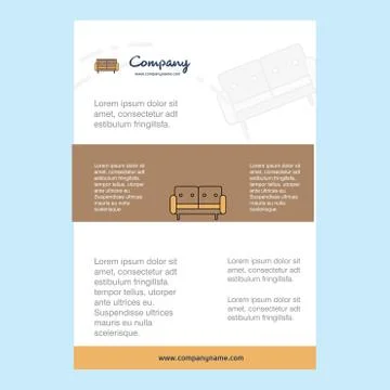 Template layout for Couch  comany profile ,annual report, presentations, leaf Illustrazione stock