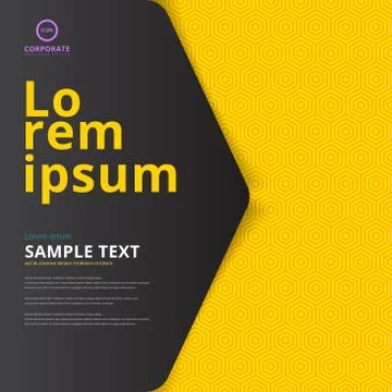 Template layout cover design on yellow hexagon pattern background. Stock-Illustration