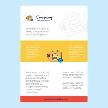 Template layout for Database briefcase comany profile ,annual report, present Stock Illustration