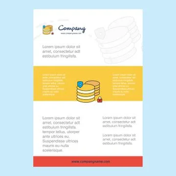 Template layout for Database comany profile ,annual report, presentations, le Stock Illustration