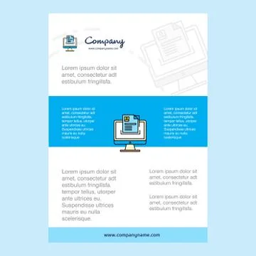 Template layout for Document in computer comany profile ,annual report, prese Stock Illustration