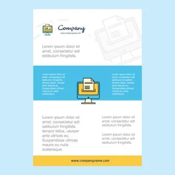 Template layout for Document downloading  comany profile ,annual report, pres Stock Illustration