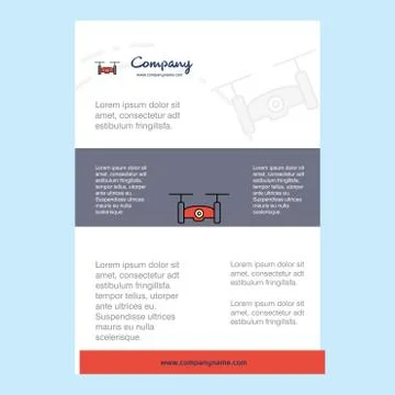 Template layout for Drone camera comany profile ,annual report, presentations Illustrazione stock