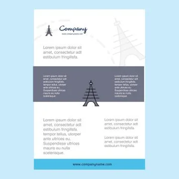 Template layout for Eiffel tower comany profile ,annual report, presentations 스톡 일러스트