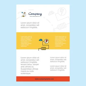 Template layout for Energy comany profile ,annual report, presentations, leaf Stock Illustration