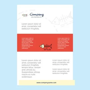 Template layout for Fish skull comany profile ,annual report, presentations,  Stock Illustration