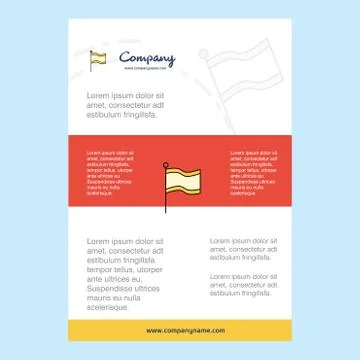 Template layout for Flag comany profile ,annual report, presentations, leafle Stock Illustration