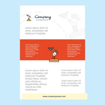 Template layout for Ghost hand comany profile ,annual report, presentations,  Stock Illustration