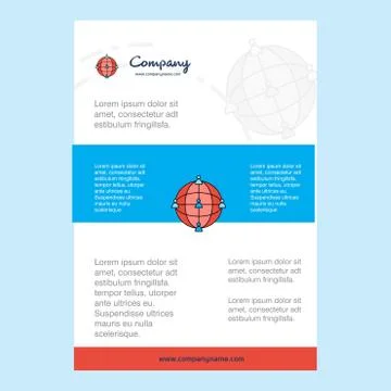 Template layout for Global network  comany profile ,annual report, presentati Stockillustratie