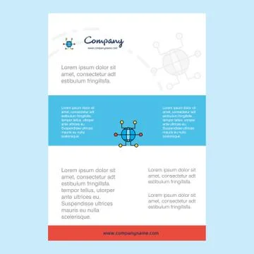 Template layout for Global network comany profile ,annual report, presentatio Stock Illustration