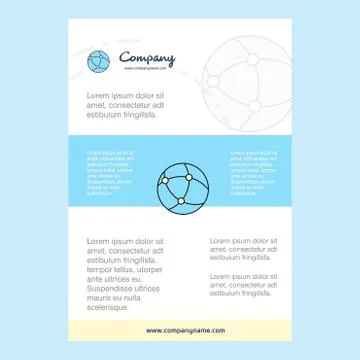 Template layout for Global network  comany profile ,annual report, presentati Stockillustratie