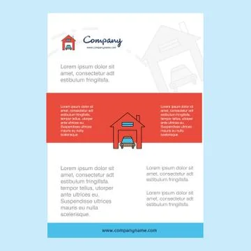 Template layout for House garage  comany profile ,annual report, presentation Stock Illustration